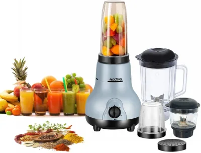 ACTIVA 4 Jars 500 W Juicer Mixer Grinder (Easy Mix Nutri | 4 Jars | BLACK AND GRAY)